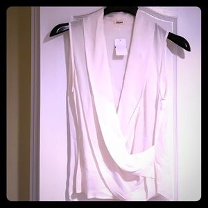 100% silk wrap front blouse